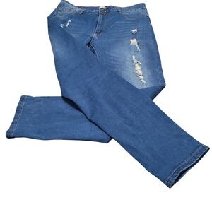 Vince Blue Co Womens Size 15 Blue Distressed Ripped Denim Jeans Bootcut Flare